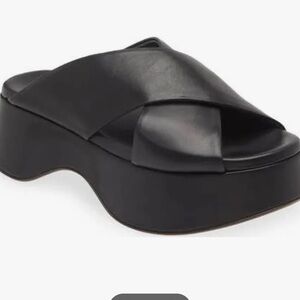 AGL Lil Sis Crisscross Platform Slide Sandals size 37 Italy